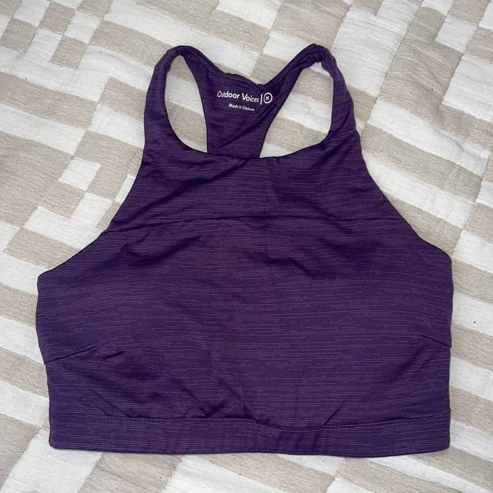 Outdoor voices high neck sports bra